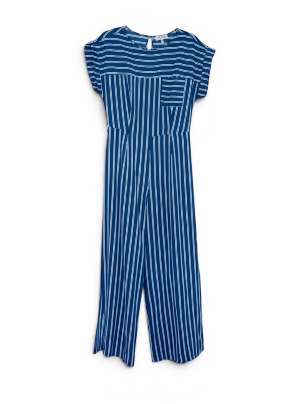 Monteau Blue and White Striped Top